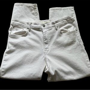 Ella Moss White Cotton Denim High Waist Straight Cropped Jeans Size 12 NWOT